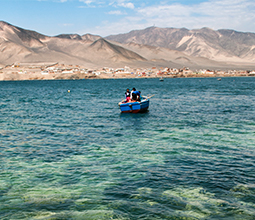 Sailboat in a beach of the Peruvian North